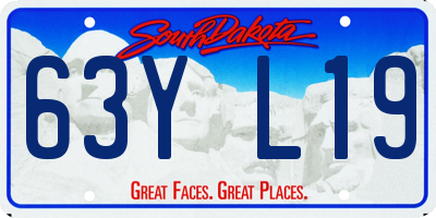 SD license plate 63YL19
