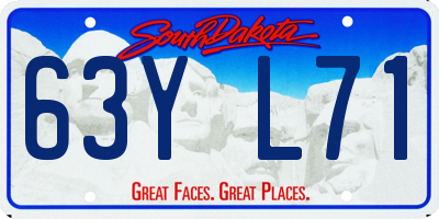 SD license plate 63YL71