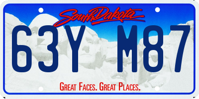 SD license plate 63YM87