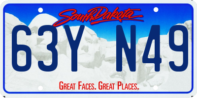 SD license plate 63YN49