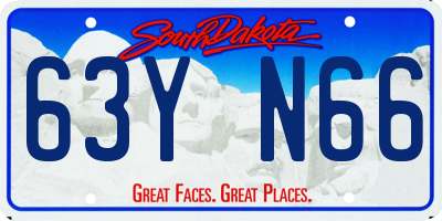 SD license plate 63YN66