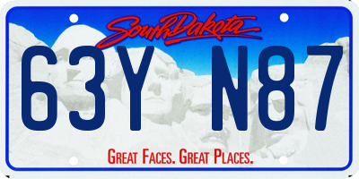 SD license plate 63YN87