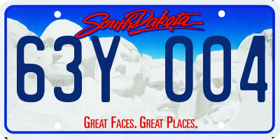 SD license plate 63YO04