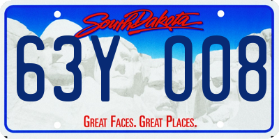 SD license plate 63YO08