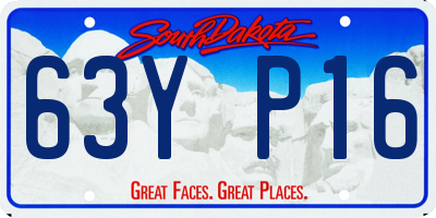 SD license plate 63YP16