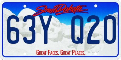 SD license plate 63YQ20