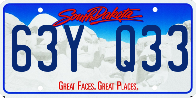 SD license plate 63YQ33
