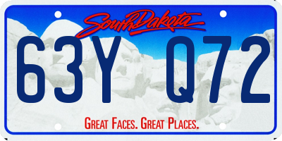 SD license plate 63YQ72