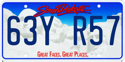 SD license plate 63YR57