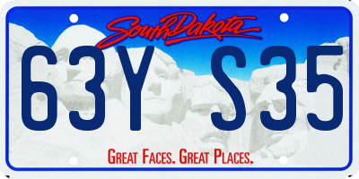 SD license plate 63YS35