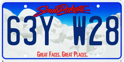 SD license plate 63YW28