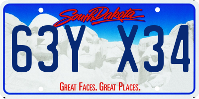 SD license plate 63YX34