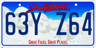 SD license plate 63YZ64