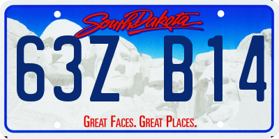 SD license plate 63ZB14