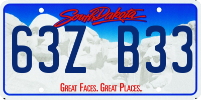 SD license plate 63ZB33