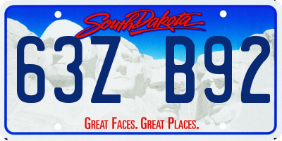 SD license plate 63ZB92