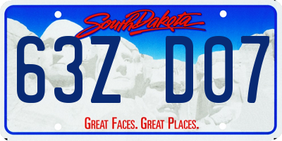 SD license plate 63ZD07