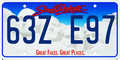 SD license plate 63ZE97
