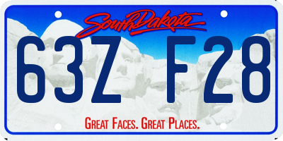 SD license plate 63ZF28