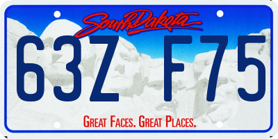 SD license plate 63ZF75