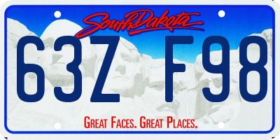 SD license plate 63ZF98