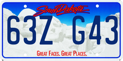 SD license plate 63ZG43