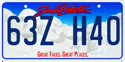 SD license plate 63ZH40