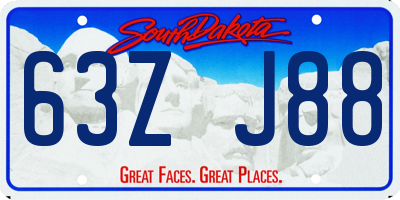 SD license plate 63ZJ88