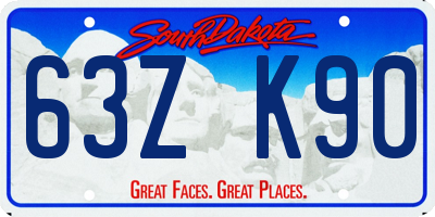 SD license plate 63ZK90