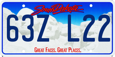 SD license plate 63ZL22