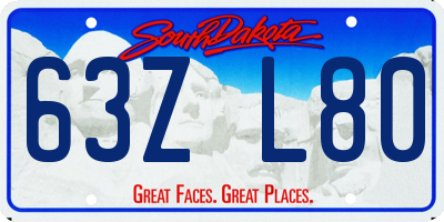 SD license plate 63ZL80