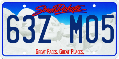 SD license plate 63ZM05