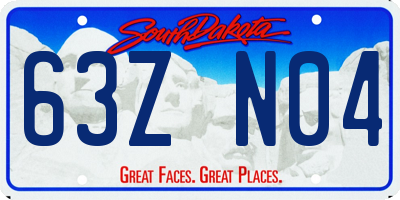 SD license plate 63ZN04