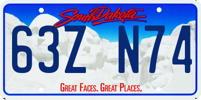 SD license plate 63ZN74