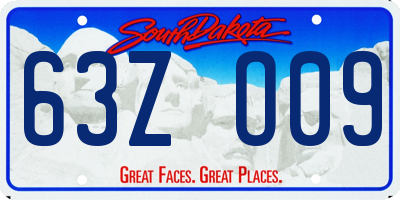 SD license plate 63ZO09