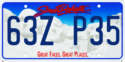 SD license plate 63ZP35