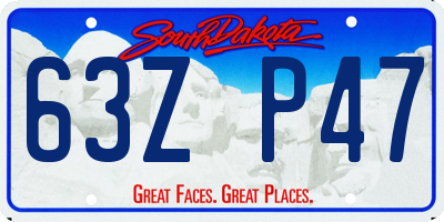SD license plate 63ZP47