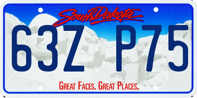 SD license plate 63ZP75