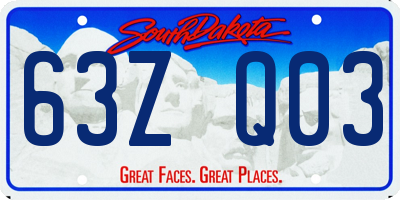 SD license plate 63ZQ03