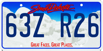 SD license plate 63ZR26