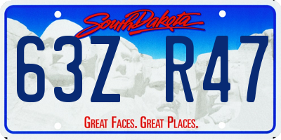 SD license plate 63ZR47