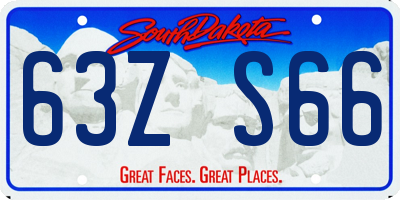 SD license plate 63ZS66