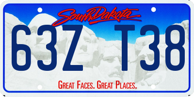 SD license plate 63ZT38
