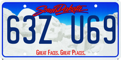 SD license plate 63ZU69