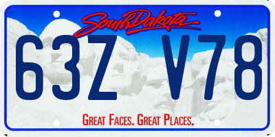 SD license plate 63ZV78