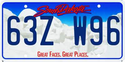 SD license plate 63ZW96