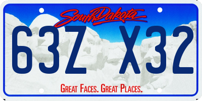 SD license plate 63ZX32