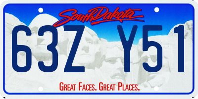 SD license plate 63ZY51
