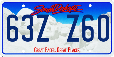 SD license plate 63ZZ60
