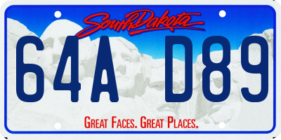 SD license plate 64AD89
